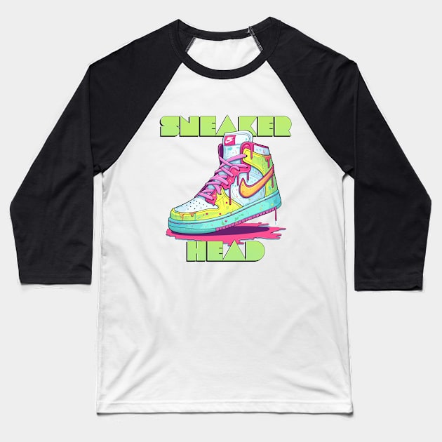 Sneaker Head Baseball T-Shirt by DankFutura